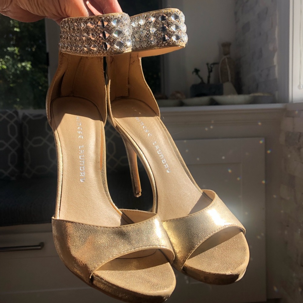 Chinese laundry gold studded heels